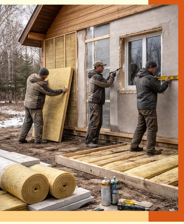 Утепление дачного дома в Анжеро-Судженске от 4872 руб/м2 — недорого | ТепломастерНжр