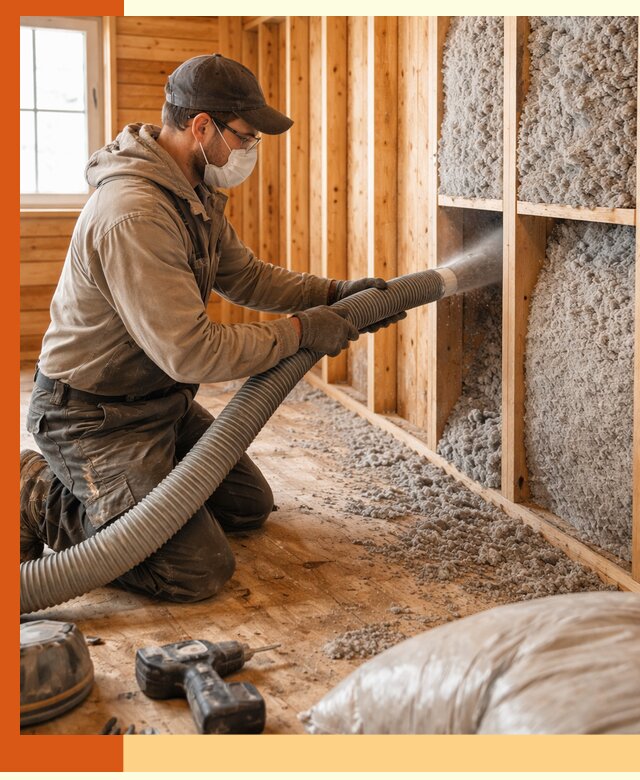 Утепление дачного дома эковатой в Анжеро-Судженске — быстро и надёжно