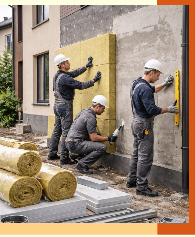 Утепление таунхауса в Анжеро-Судженске от 7385 руб/м2 — комплекс под ключ | ТепломастерНжр