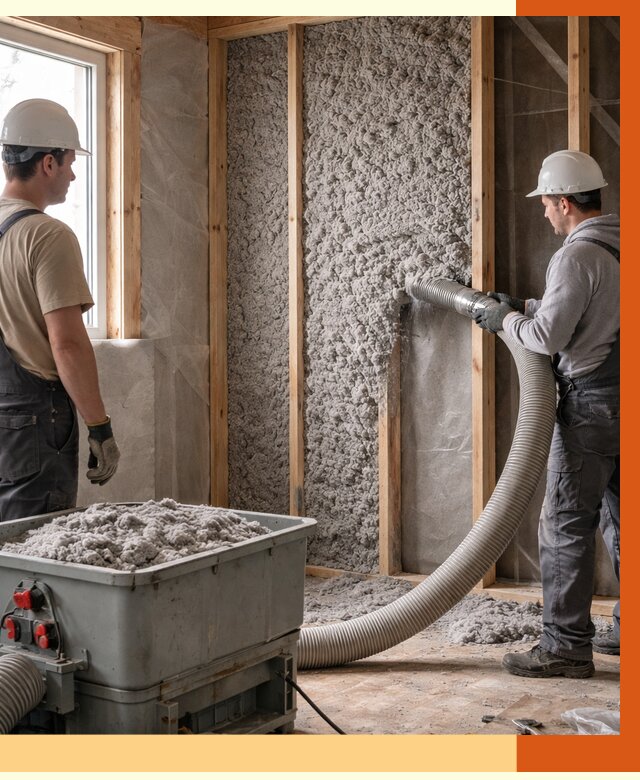 Утепление каркасного дома эковатой в Анжеро-Судженске от 1846 руб. | ТепломастерНжр