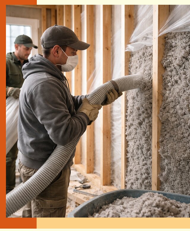 Утепление каркасного дома эковатой в Анжеро-Судженске — качественно и надолго