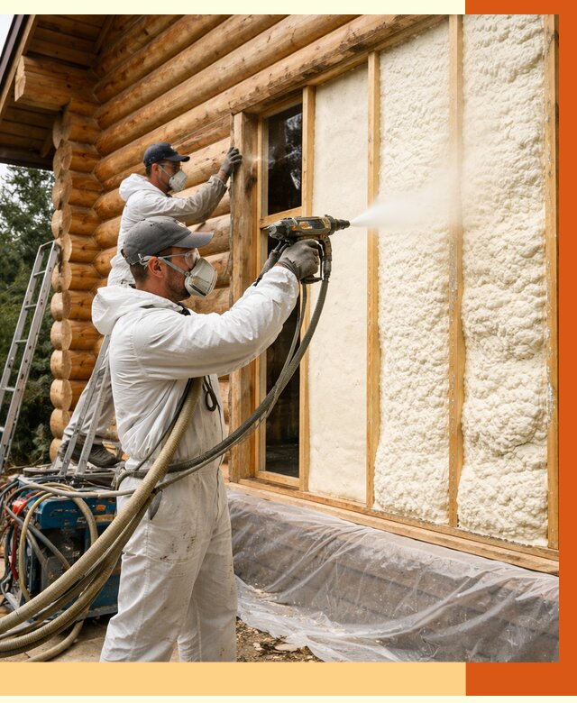 Утепление деревянного дома ППУ в Анжеро-Судженске от 4308 руб/м2 | ТепломастерНжр — под ключ