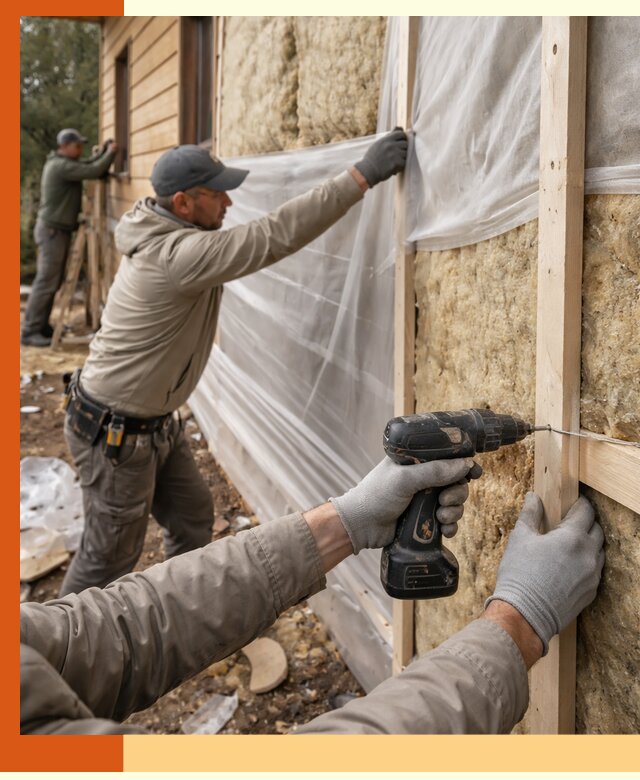 Утепление дома из бруса в Анжеро-Судженске качественно и долговечно
