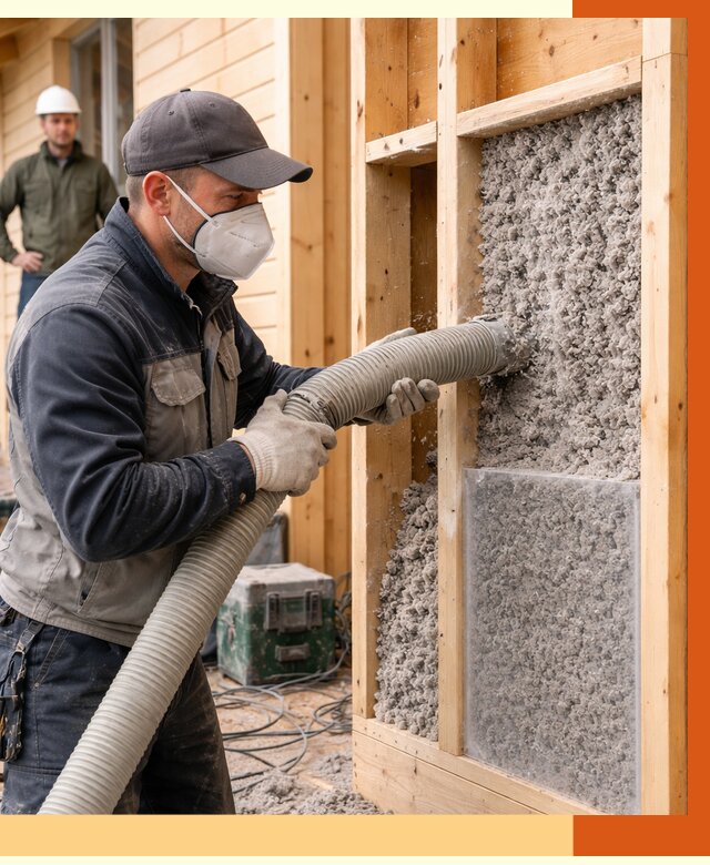 Утепление дома из бруса эковатой в Анжеро-Судженске от 1898 руб/м2 | ТепломастерНжр