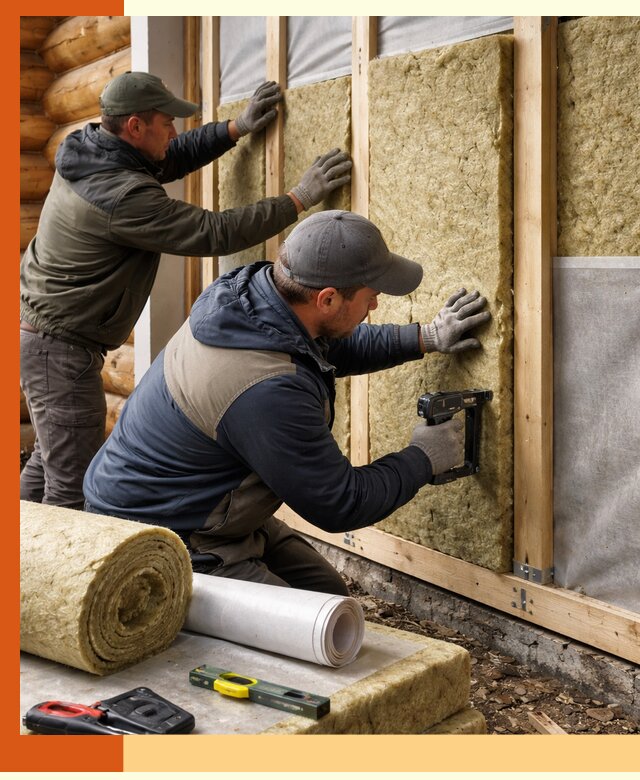 Утепление бревенчатого дома под ключ в Анжеро-Судженске