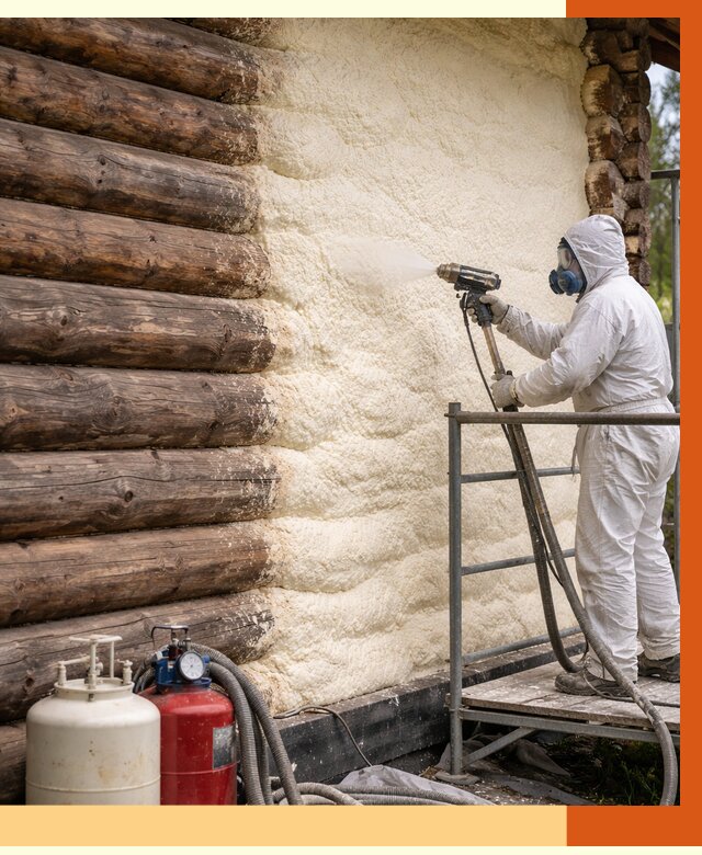 Утепление бревенчатого дома ППУ в Анжеро-Судженске под ключ от 6411 руб. | ТепломастерНжр