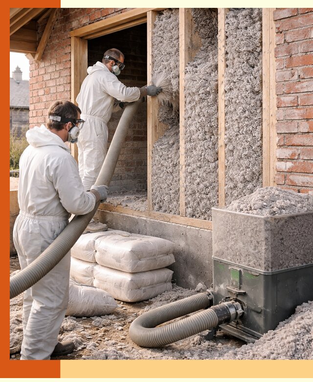 Утепление кирпичного дома эковатой в Анжеро-Судженске