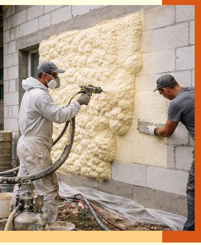 Утепление дома из газобетона ППУ в Анжеро-Судженске от 4923 руб./м² под ключ | ТепломастерНжр