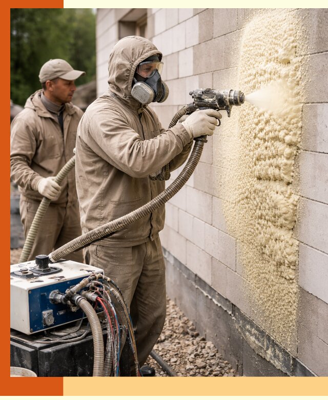 Утепление дома из газобетона ППУ в Анжеро-Судженске — надежная теплоизоляция