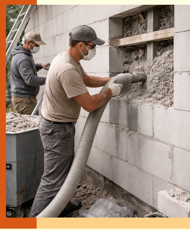 Утепление дома из газобетона эковатой в Анжеро-Судженске