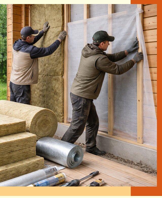 Утепление дома из двойного бруса в Анжеро-Судженске от 4923 руб./м² — ТепломастерНжр под ключ