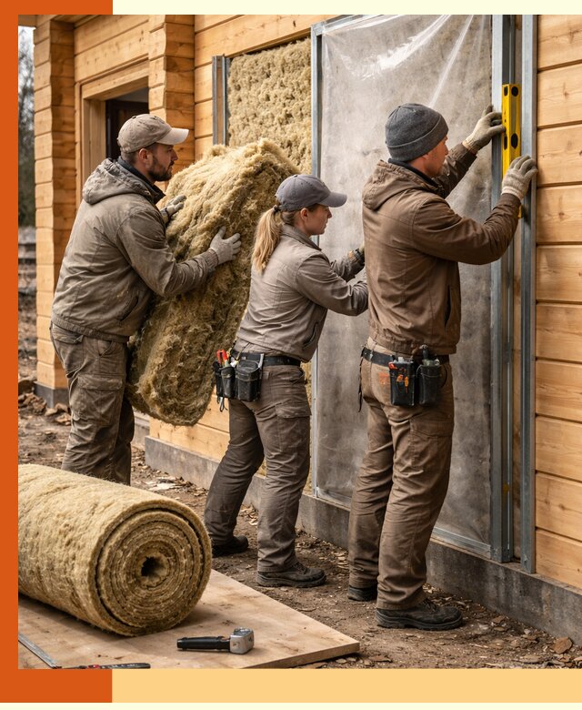 Утепление дома из двойного бруса в Анжеро-Судженске качественно и надёжно