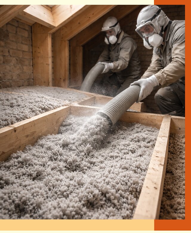 Утепление коттеджа эковатой в Анжеро-Судженске от 2564 руб./м² — комплексная задувка и монтаж | ТепломастерНжр