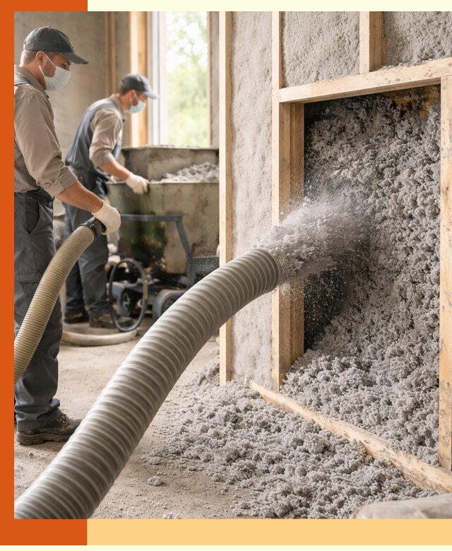 Утепление коттеджа эковатой в Анжеро-Судженске с гарантией качества