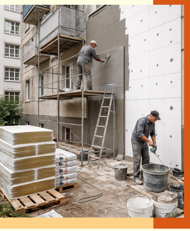 Утепление квартиры снаружи в Анжеро-Судженске от 6308 руб/м2 под ключ | ТепломастерНжр