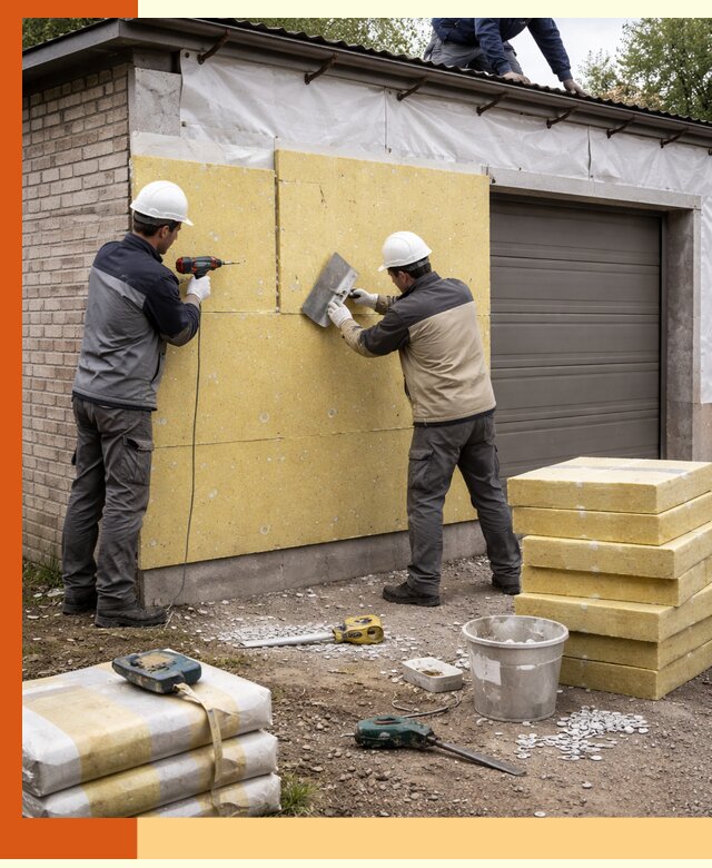 Утепление гаража снаружи в Анжеро-Судженске качественно и надёжно