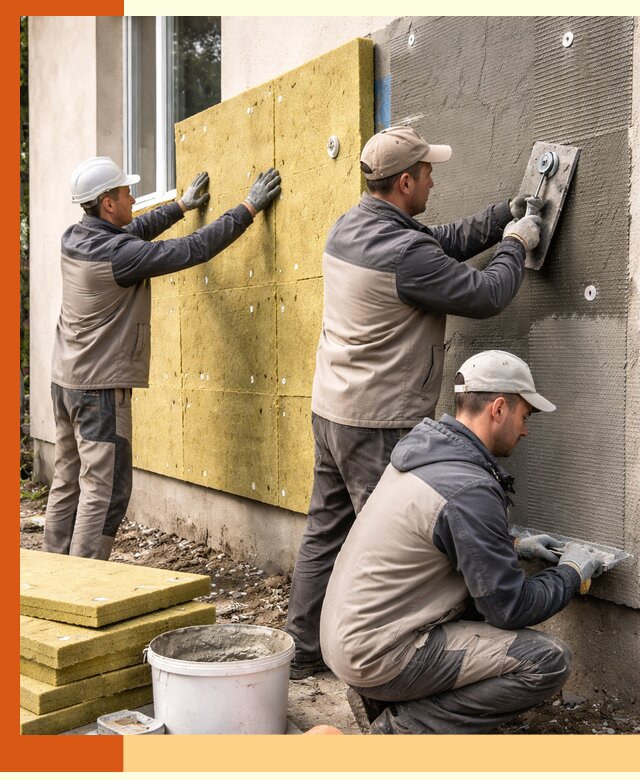 Утепление фасада под штукатурку в Анжеро-Судженске — энергоэффективная технология