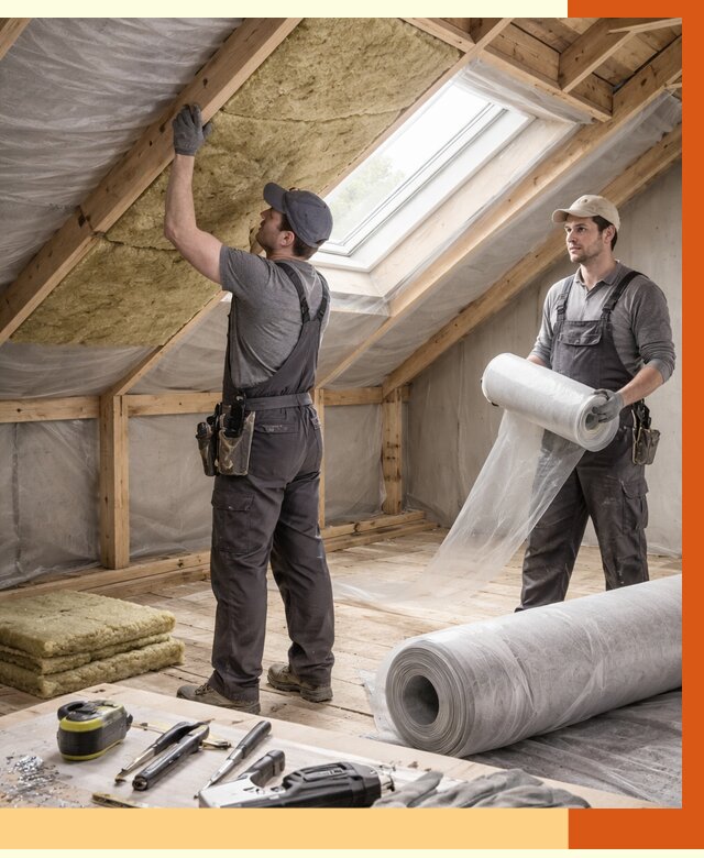 Утепление крыши изнутри мансарды в Анжеро-Судженске от 4308 руб./м² | ТепломастерНжр