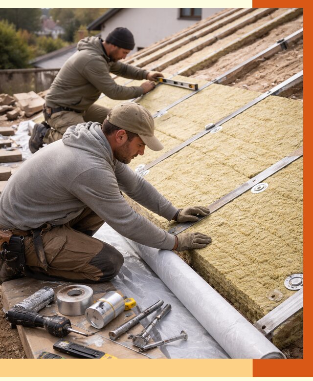 Утепление крыши снаружи в Анжеро-Судженске под ключ от 1231 руб./м2 | ТепломастерНжр