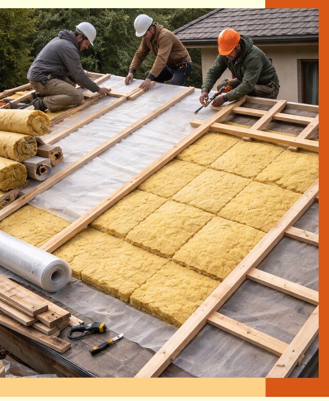 Утепление скатной крыши в Анжеро-Судженске от 1282 руб./м2 под ключ | ТепломастерНжр