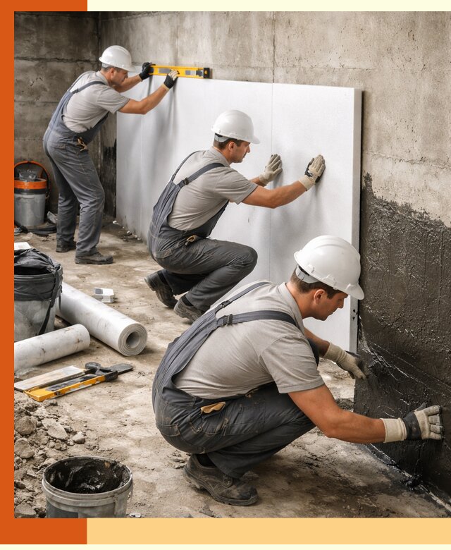 Утепление фундамента изнутри профессионально в Анжеро-Судженске