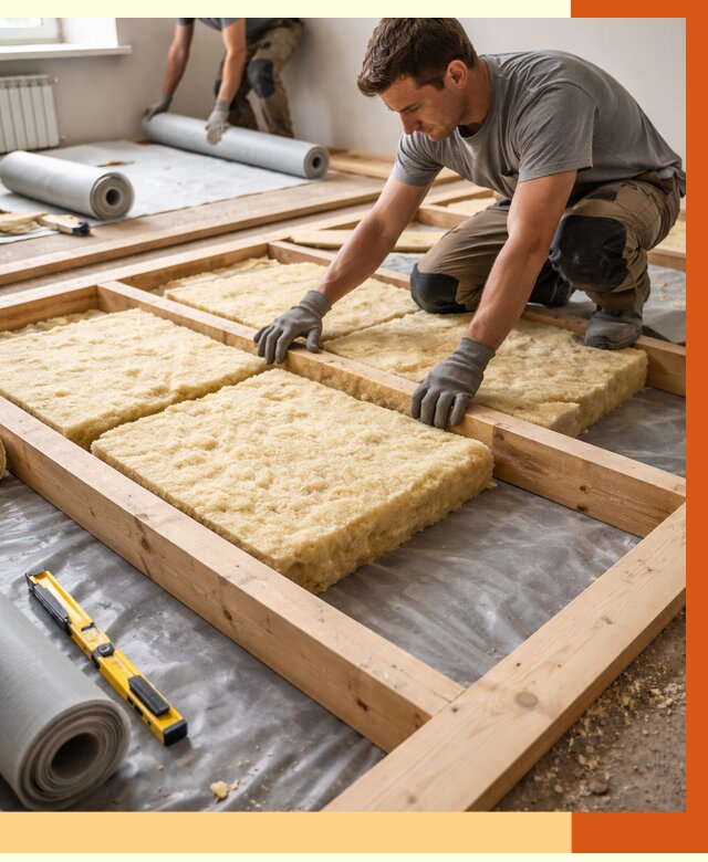 Утепление деревянного пола в Анжеро-Судженске от 1539 руб./м2 под ключ | ТепломастерНжр