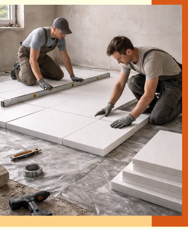 Утепление бетонного пола в Анжеро-Судженске от 2564 руб/м2 — монтаж и цена | ТепломастерНжр