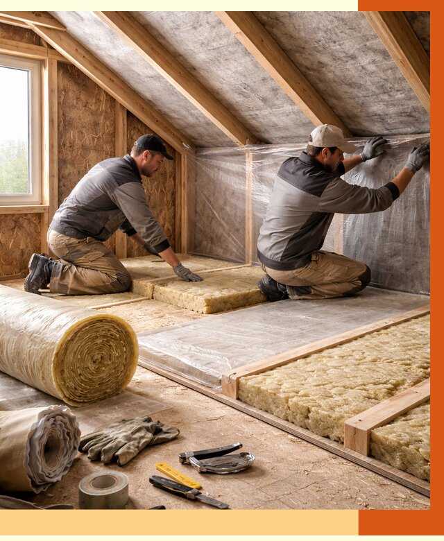 Утепление чердака в Анжеро-Судженске от 7693 руб/м² — теплоизоляция и комплексное утепление под ключ | ТепломастерНжр