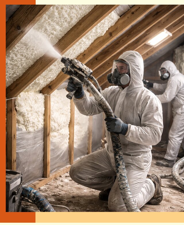 Утепление чердака пенополиуретаном (ППУ) в Анжеро-Судженске