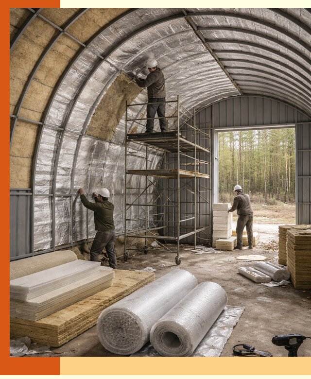 Утепление арочного ангара под ключ в Анжеро-Судженске