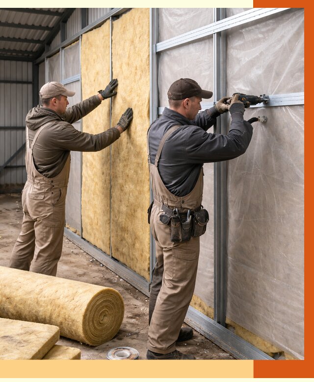 Утепление металлического ангара в Анжеро-Судженске от 4872 руб/м2 — услуги под ключ | ТепломастерНжр