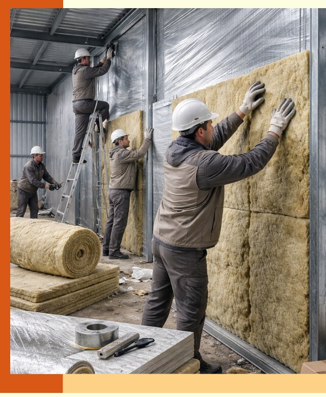 Утепление металлического склада в Анжеро-Судженске: теплоизоляция и герметизация