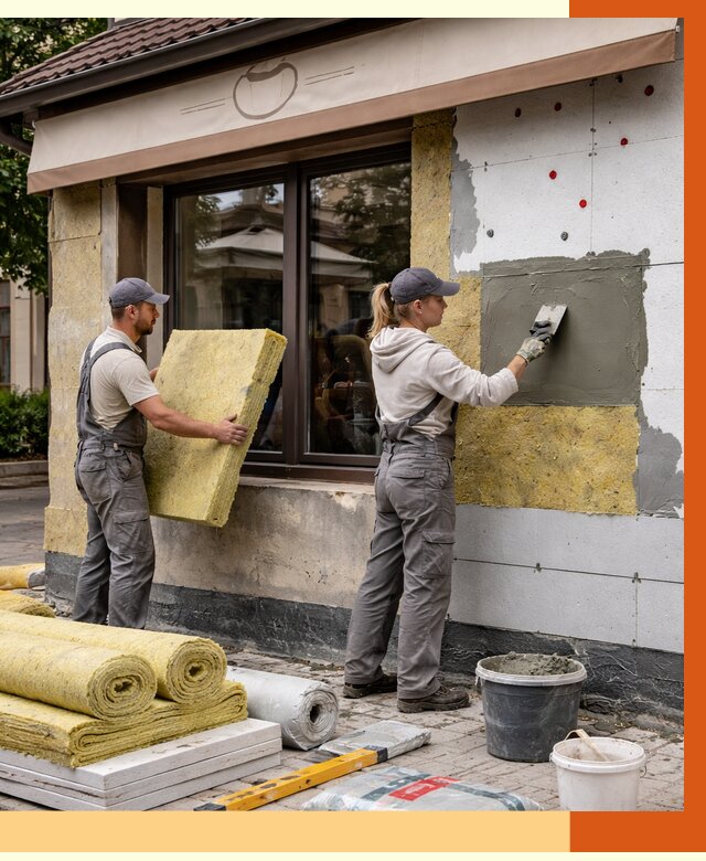 Утепление кафе в Анжеро-Судженске от 4308 руб/м2 — комплексно под ключ | ТепломастерНжр