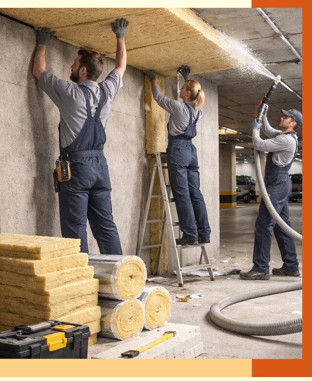 Утепление паркинга в Анжеро-Судженске от 6975 руб./м2 — работы под ключ | ТепломастерНжр