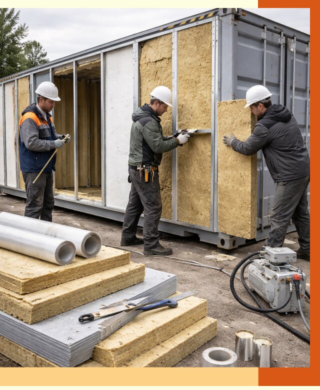 Утепление морского контейнера в Анжеро-Судженске от 3846 руб. под ключ | ТепломастерНжр