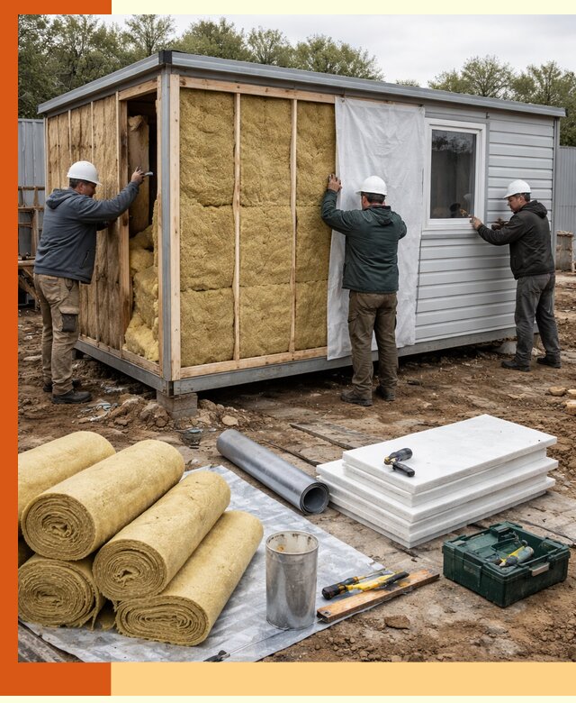 Утепление строительной бытовки под ключ в Анжеро-Судженске для любых условий