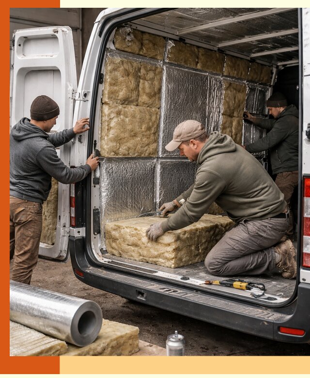 Утепление фургона в Анжеро-Судженске: профессиональная теплоизоляция и шумоизоляция