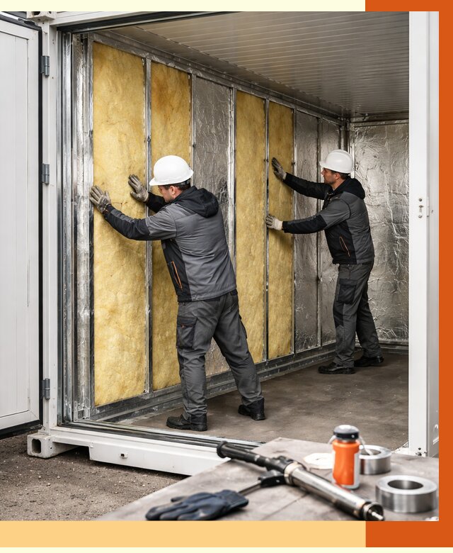 Утепление рефрижераторного контейнера в Анжеро-Судженске от 46157 руб./м² | ТепломастерНжр