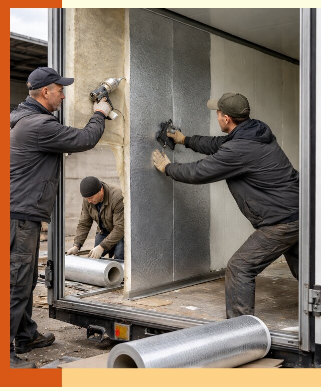 Утепление холодильного кузова в Анжеро-Судженске — монтаж и теплоизоляция