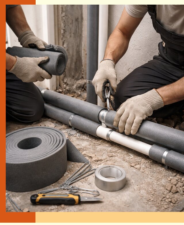 Утепление труб водоснабжения в Анжеро-Судженске — монтаж и защита сети