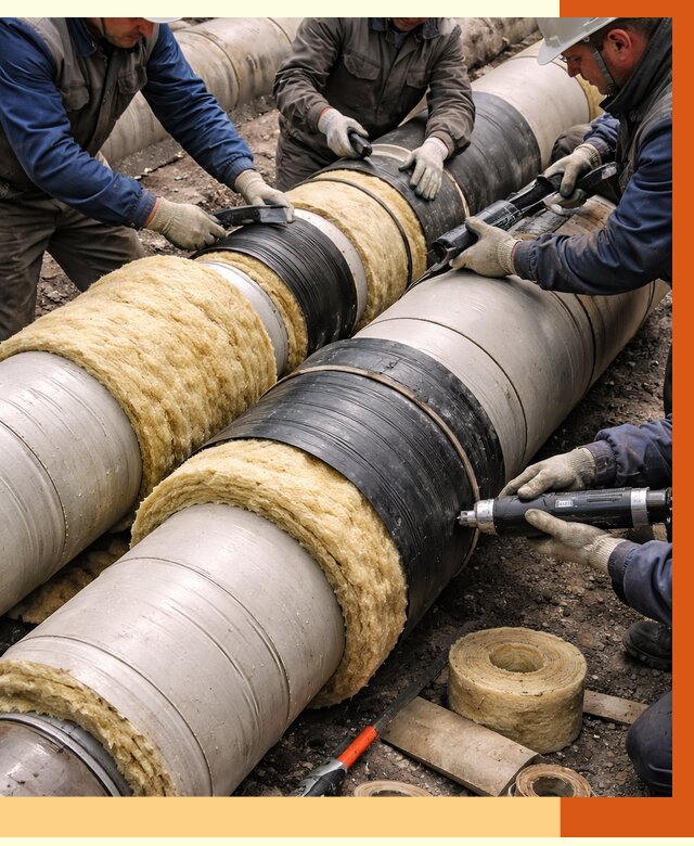 Утепление трубопровода в Анжеро-Судженске под ключ от 1898 руб. — надежно и выгодно | ТепломастерНжр