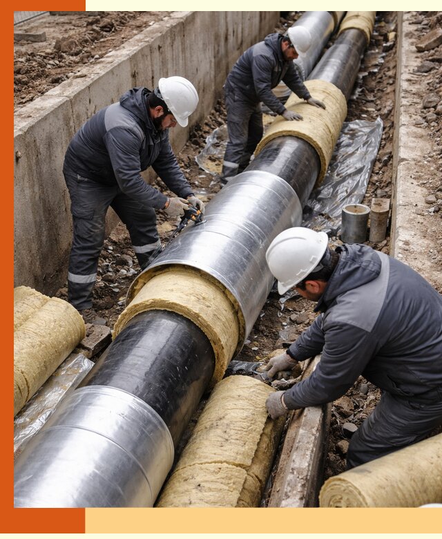 Утепление теплотрассы в Анжеро-Судженске: утеплительные работы и материалы