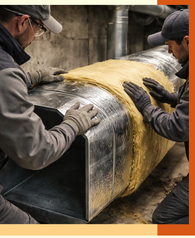 Утепление воздуховодов в Анжеро-Судженске от 4308 руб. — теплоизоляция вентиляции | ТепломастерНжр