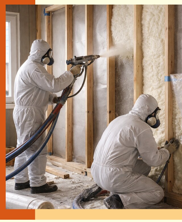 Утепление каркасной стены ППУ в Анжеро-Судженске для домов и коттеджей