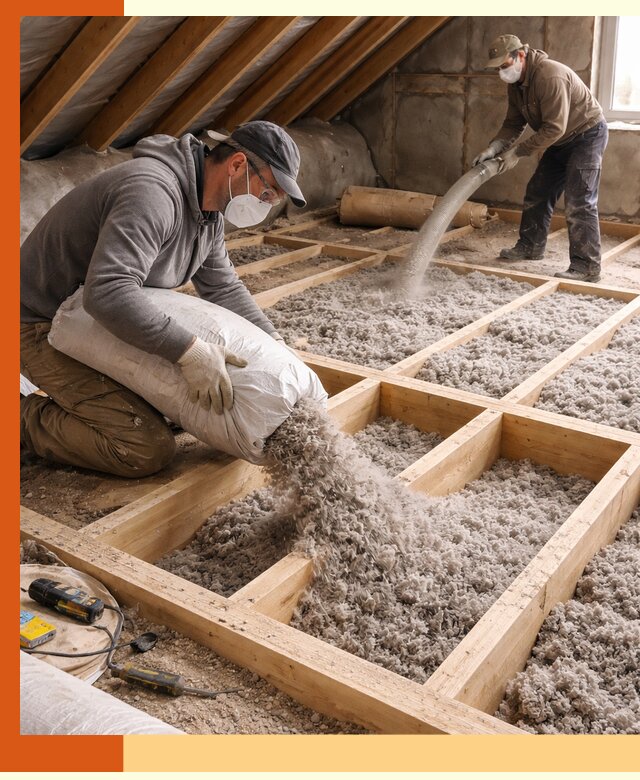 Заполнение полостей чердачного перекрытия в Анжеро-Судженске качественно и надёжно