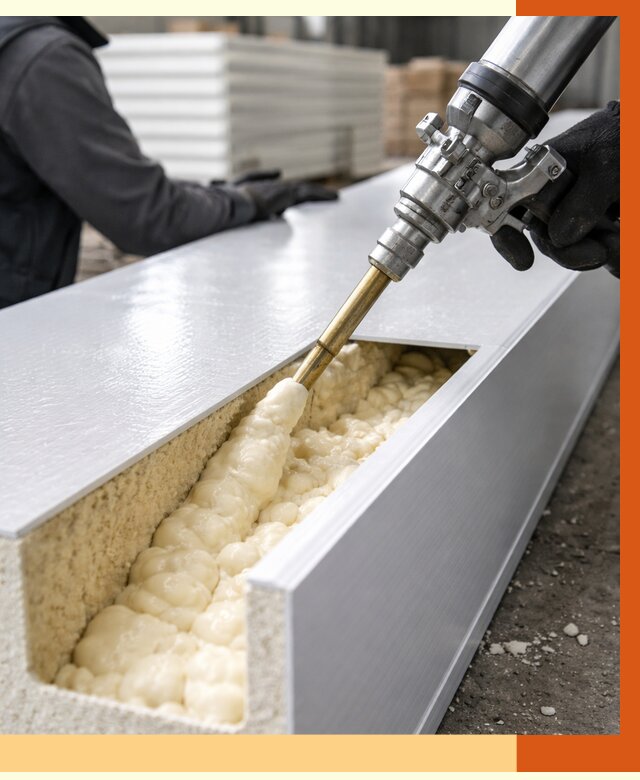 Заполнение пустот холодильных панелей в Анжеро-Судженске от 7693 руб. | ТепломастерНжр