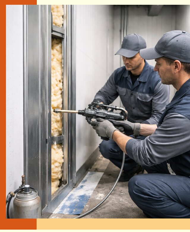 Заполнение пустот холодильных панелей в Анжеро-Судженске специализированной пеной