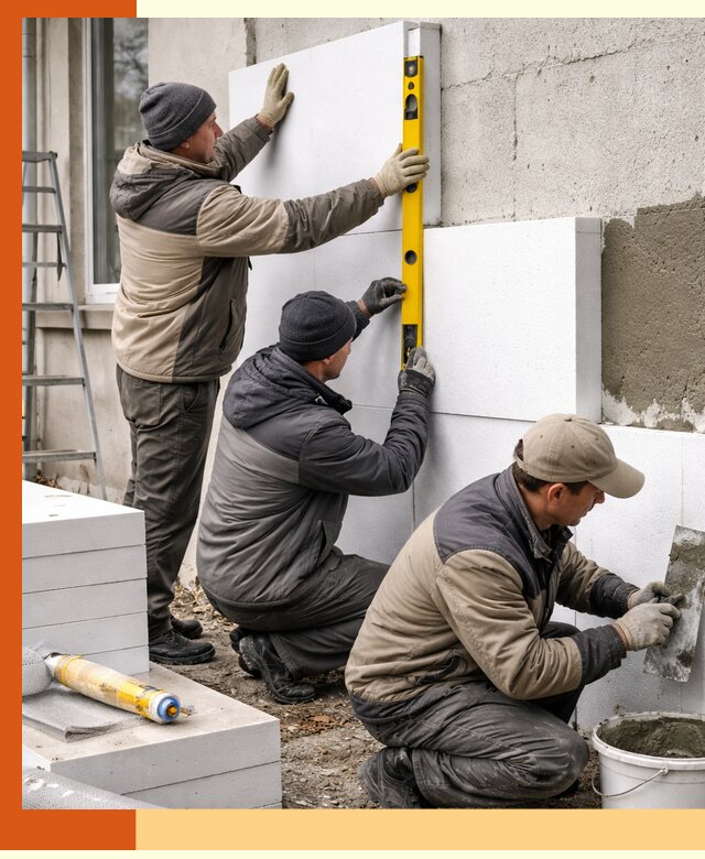 Утепление пенопластом наружных стен и фасадов в Анжеро-Судженске