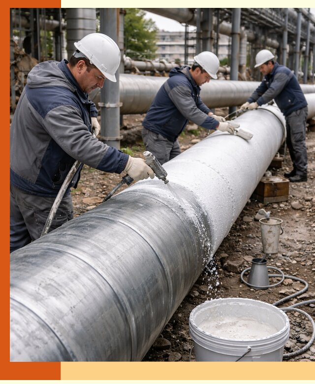 Утепление теплотрассы жидкой теплоизоляцией в Анжеро-Судженске