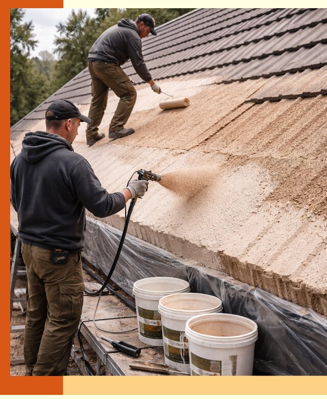 Утепление кровли жидкой пробкой в Анжеро-Судженске для домов и зданий